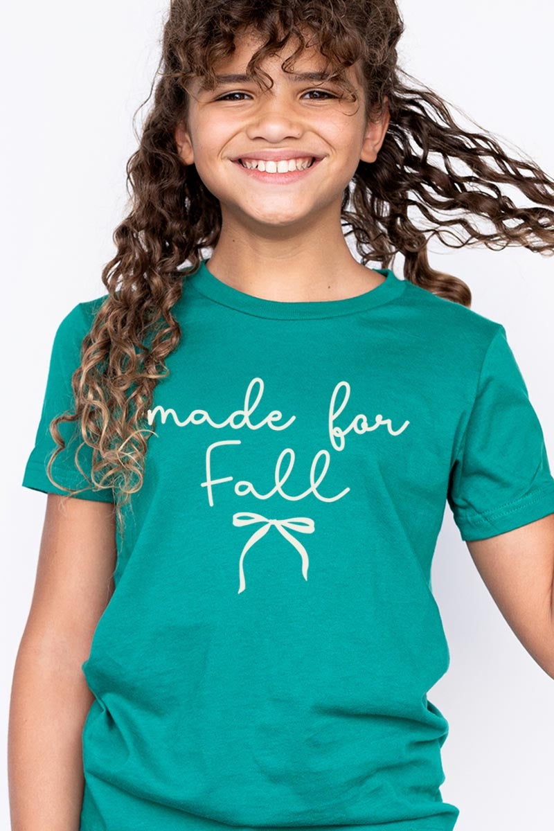 US3001Y-E3151Z Made For Fall Kids Graphic Tee $11
