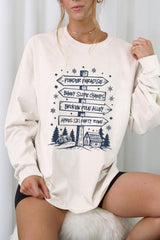 UL240-E3189 Ski Lodge Signs Graphic Long Sleeve Tee $13.75
