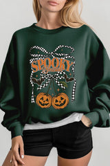 UL180P-E3085 Pumpkin Cherries Graphic Plus Sweatshirt $25
