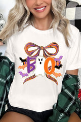 US3001P-E3120 Boo Brushstroke Bow Graphic Plus Tee $16