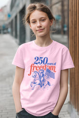 5000B-E3479Z Western 250 Years Freedom Kids Graphic Heavy Cotton Tee $8.5