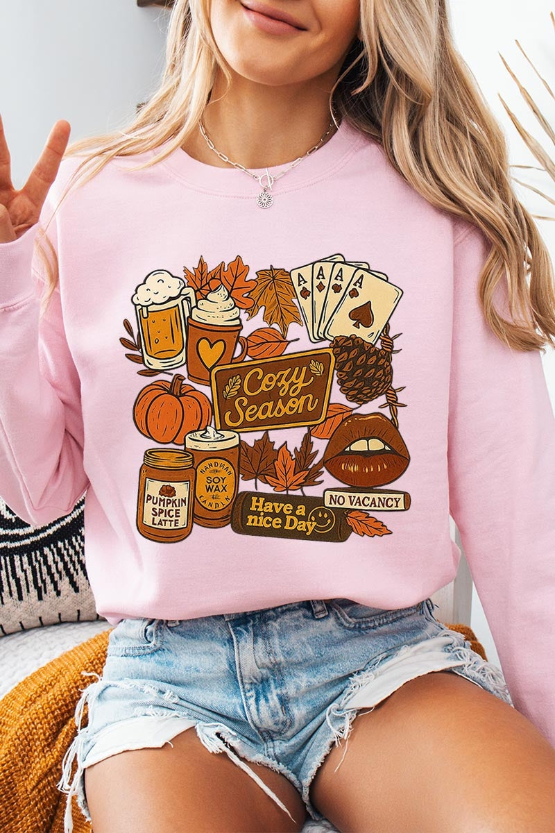 UL180-E3119 Retro Fall Collage Graphic Sweatshirt $20