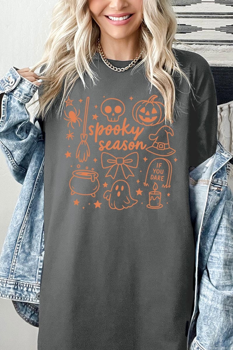 5000P-E3141 Halloween Doodle Graphic Plus Heavy Cotton Tee $12.75