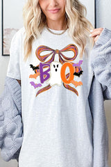5000-E3120 Boo Brushstroke Bow Graphic Heavy Cotton Tee $9