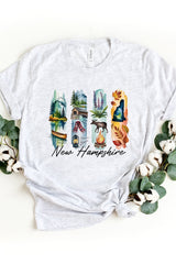 US3001-E3061NH New Hampshire State Brushstroke Graphic Tee $12.5