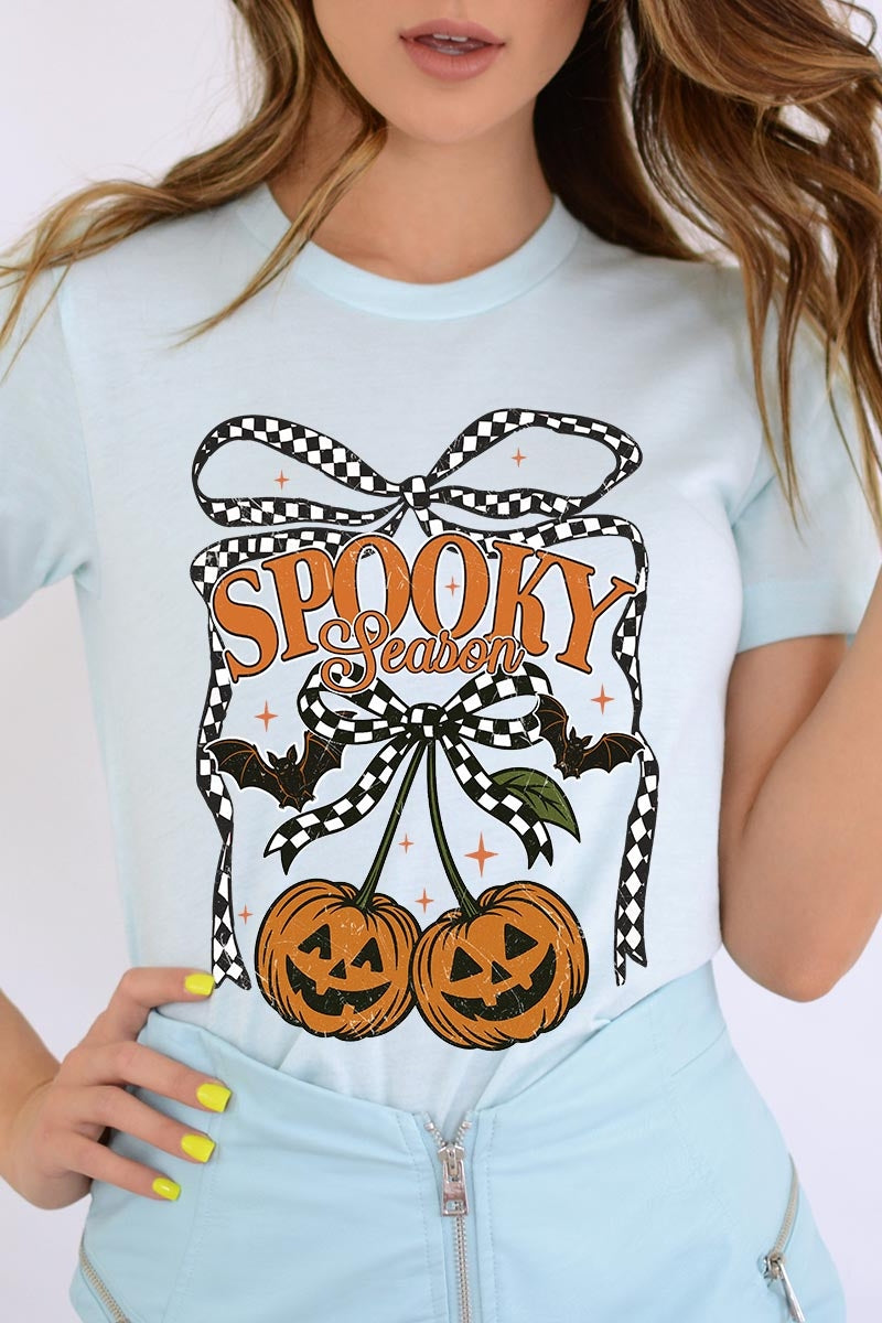 US3001-E3085 Pumpkin Cherries Graphic Tee $12.5