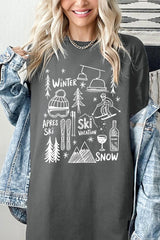 5000P-E3188 Ski Doodle Graphic Plus Heavy Cotton Tee $12.75
