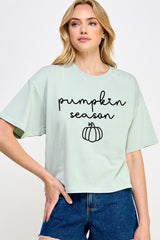 CTS-E3152 Pumpkin Season Graphic Relaxed Crop Top $11