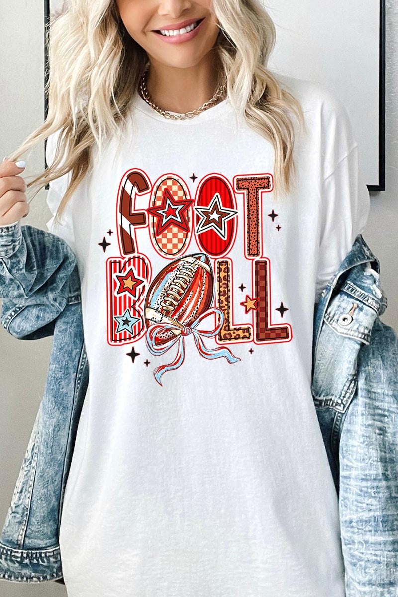 5000-E3053 Brushstroke Football Graphic Heavy Cotton Tee $9