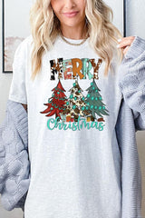 5000P-E3200 Merry Christmas Trees Graphic Plus Heavy Cotton Tee $12.75