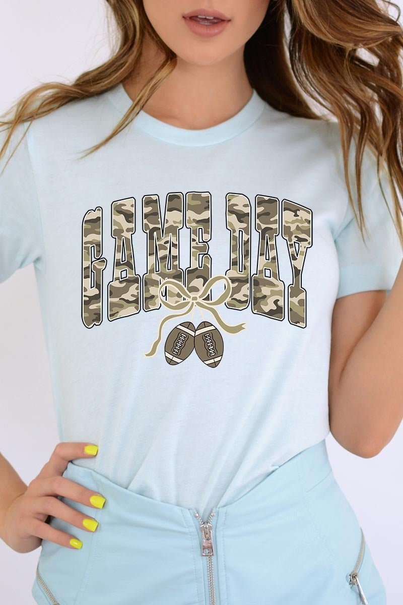 US3001P-E3131 Football Game Day Camo Graphic Plus Tee $16