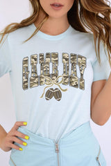 US3001-E3131 Football Game Day Camo Graphic Tee $12.5