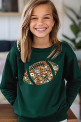 UL180B-E3133Z Floral Football Kids Graphic Sweatshirt $20