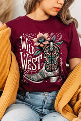 US3001-E3100 Wild West Cowgirl Boot Graphic Tee $12.5