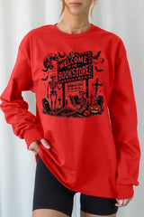 UL240P-E3122 Bookstore Halloween Graphic Plus Long Sleeve Tee $17