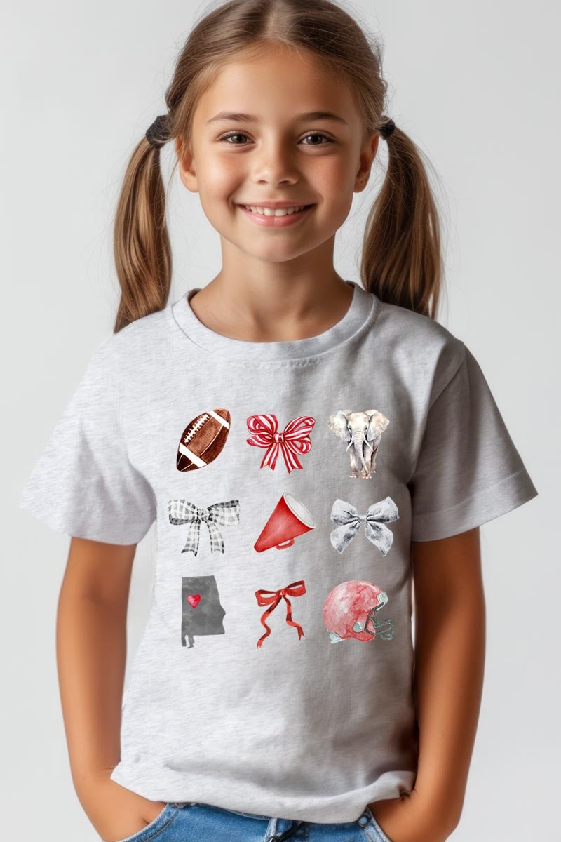 US3001Y-E3076Z Alabama Football Kids Graphic Tee $11