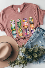 US3001P-E3061LA Louisiana State Brushstroke Graphic Plus Tee $16