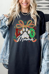 5000-E3194 Dog Mama Christmas Paw Graphic Heavy Cotton Tee $9