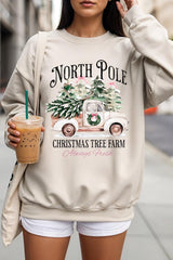 UL180P-E3174 North Pole Christmas Graphic Plus Sweatshirt $25