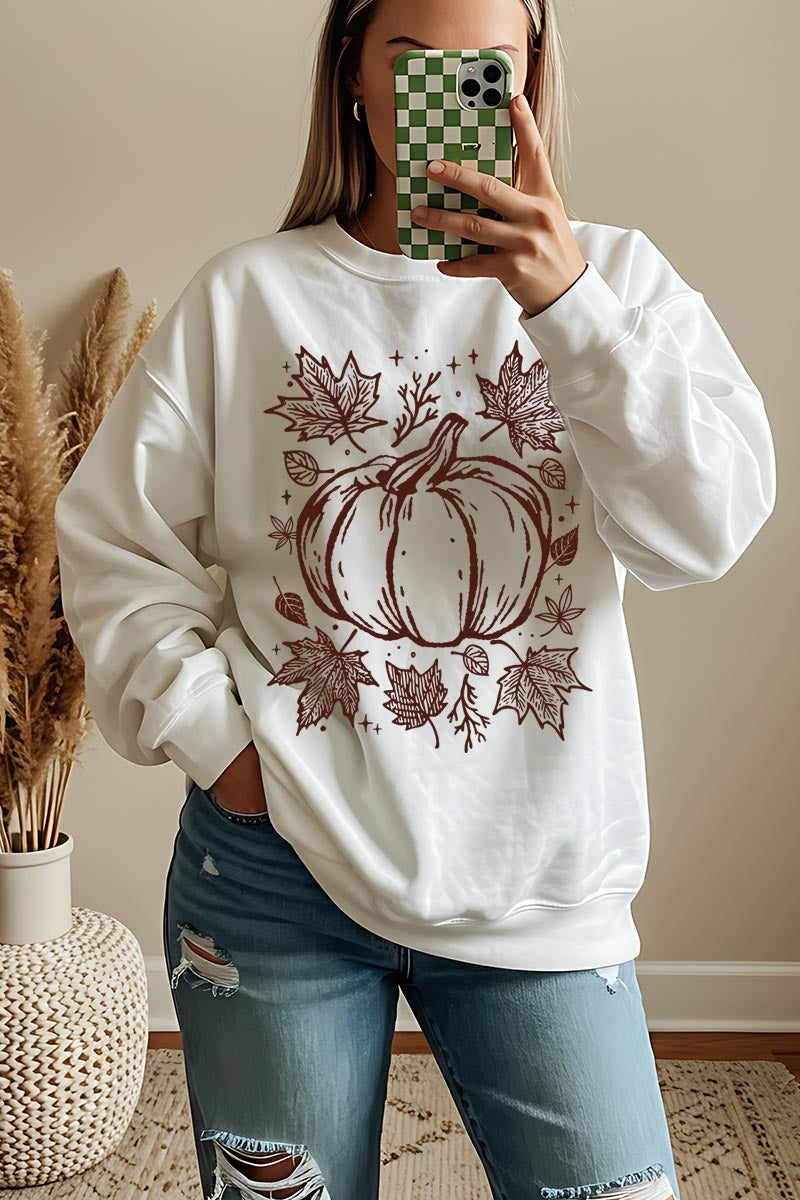 UL180-E3162 Fall Pumpkin Graphic Sweatshirt $20
