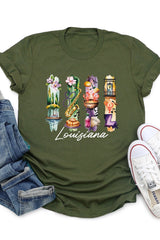 US3001-E3061LA Louisiana State Brushstroke Graphic Tee $12.5