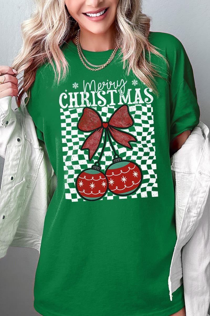 5000P-E3196 Cherry Ornament Christmas Graphic Plus Heavy Cotton Tee $12.75