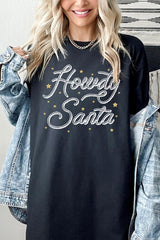 5000P-E3199 Howdy Santa Graphic Plus Heavy Cotton Tee $12.75