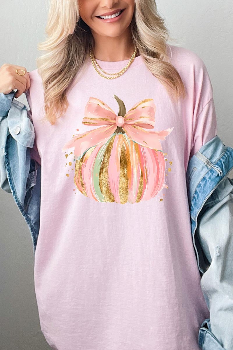 5000-E3083 Brushstroke Pumpkin Graphic Heavy Cotton Tee $9