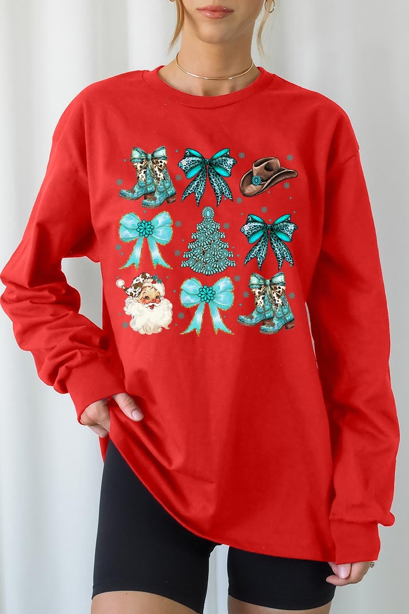 UL240P-E3180 Western Christmas Graphic Plus Long Sleeve Tee $17