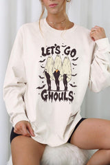 UL240P-E3160 Letu2019s Go Ghouls Ghost Graphic Plus Long Sleeve Tee $17