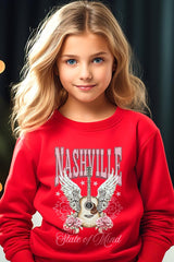 UL180B-E3157Z Nashville Rose Kids Graphic Sweatshirt $20