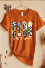 US3001P-E3061WV West Virginia State Brushstroke Graphic Plus Tee $16