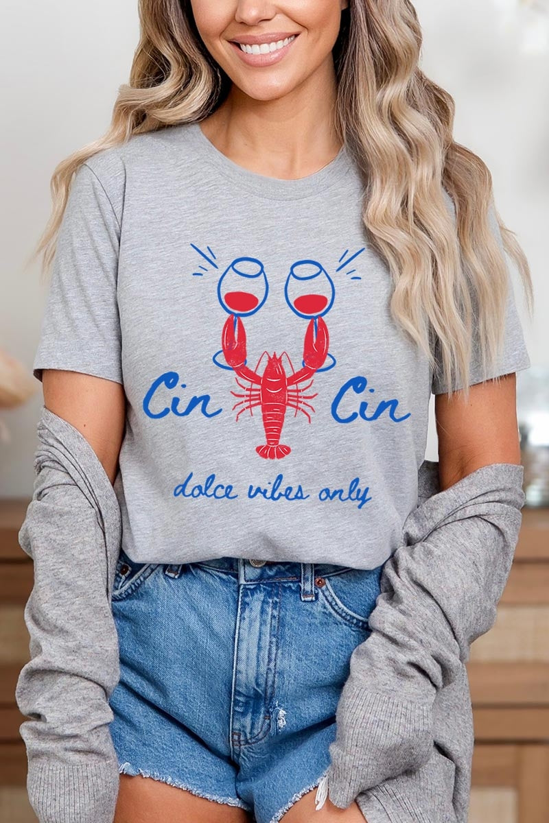 US3001-E3069 Cin Cin Lobster Celebration Graphic Tee $12.5