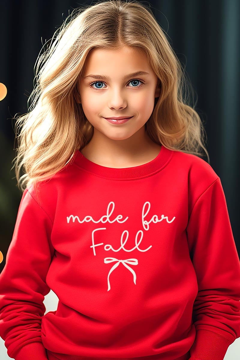 UL180B-E3151Z Made For Fall Kids Graphic Sweatshirt $20