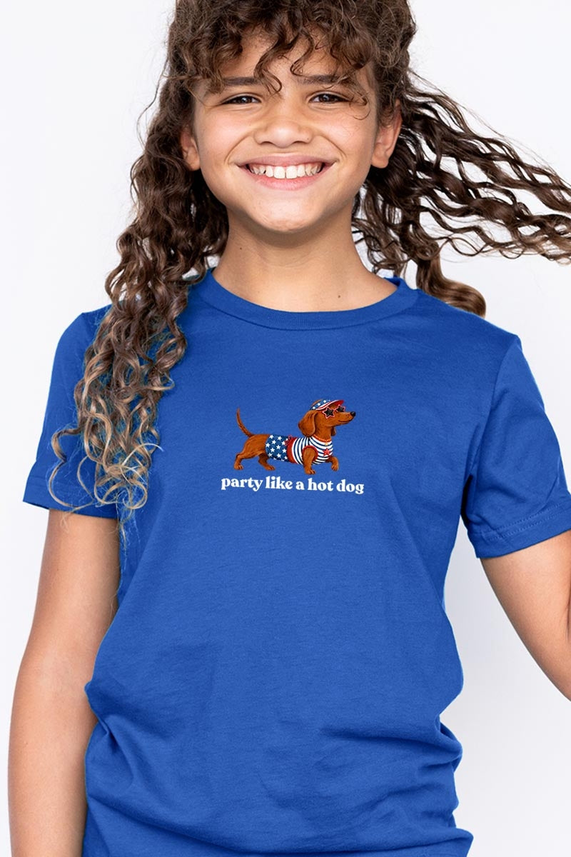 US3001Y-E3480Z Party Hot Dog Kids Graphic Tee $11