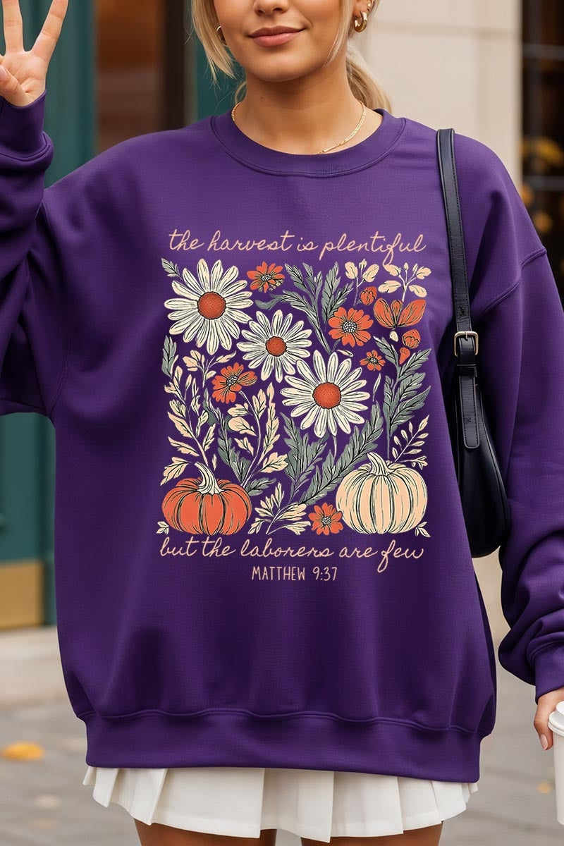 UL180P-E3173 Faith Harvest Graphic Plus Sweatshirt $25