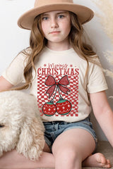 US3001Y-E3196Z Cherry Ornament Christmas Kids Graphic Tee $11