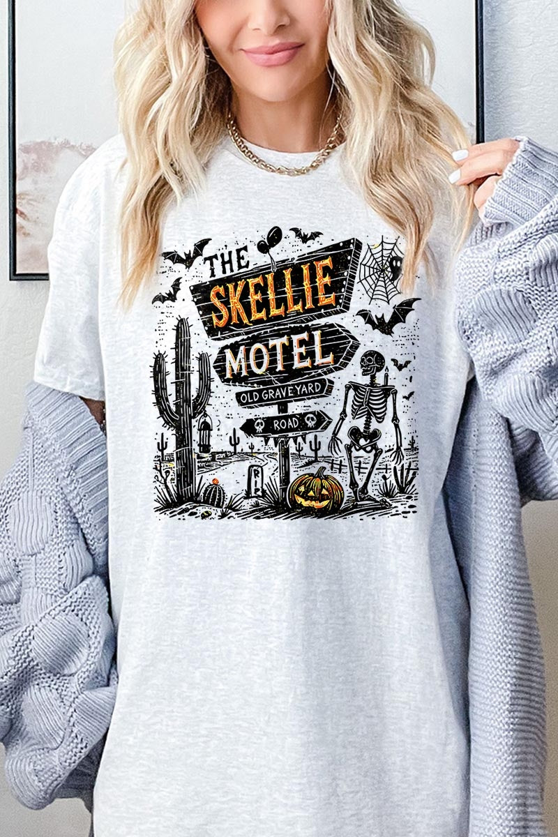 5000-E3108 Skellie Motel Halloween Graphic Heavy Cotton Tee $9