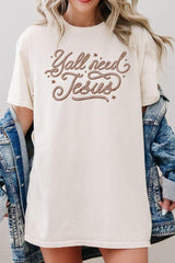 5000P-E3115 Y'all Need Jesus Graphic Plus Heavy Cotton Tee $12.75