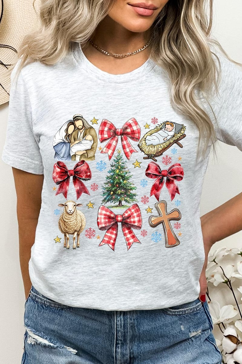 US3001-E3219 Nativity Scene Christmas Graphic Tee $12.5