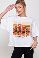 CTS-E3172 Harvest Is Plenty Graphic Relaxed Crop Top $11