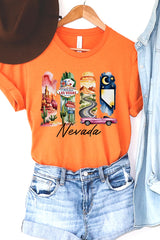 US3001-E3061NV Nevada State Brushstroke Graphic Tee $12.5