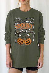UL240P-E3085 Pumpkin Cherries Graphic Plus Long Sleeve Tee $17