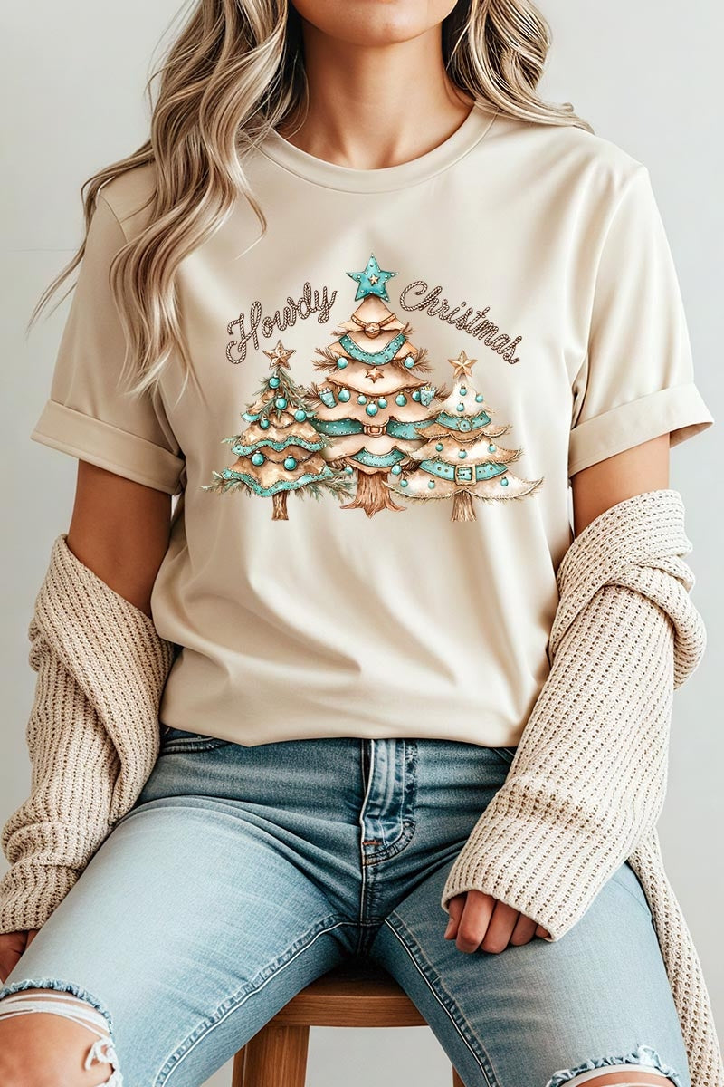 US3001-E3185 Howdy Christmas Graphic Tee $12.5