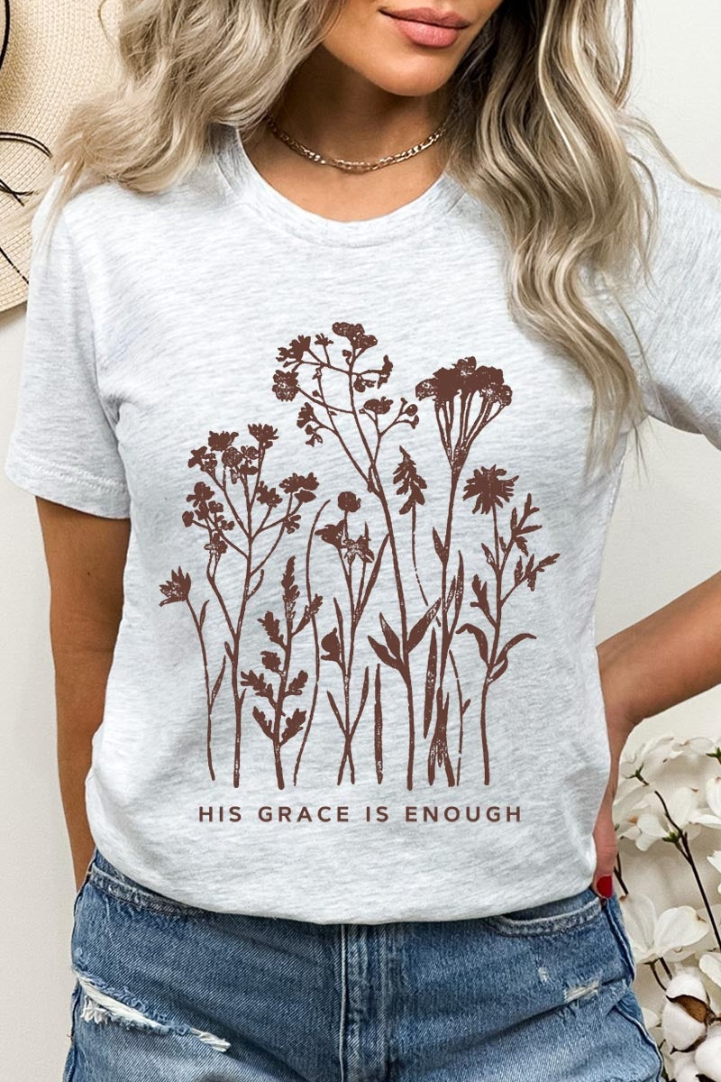 US3001P-E3146 Christian Wildflower Graphic Plus Tee $16