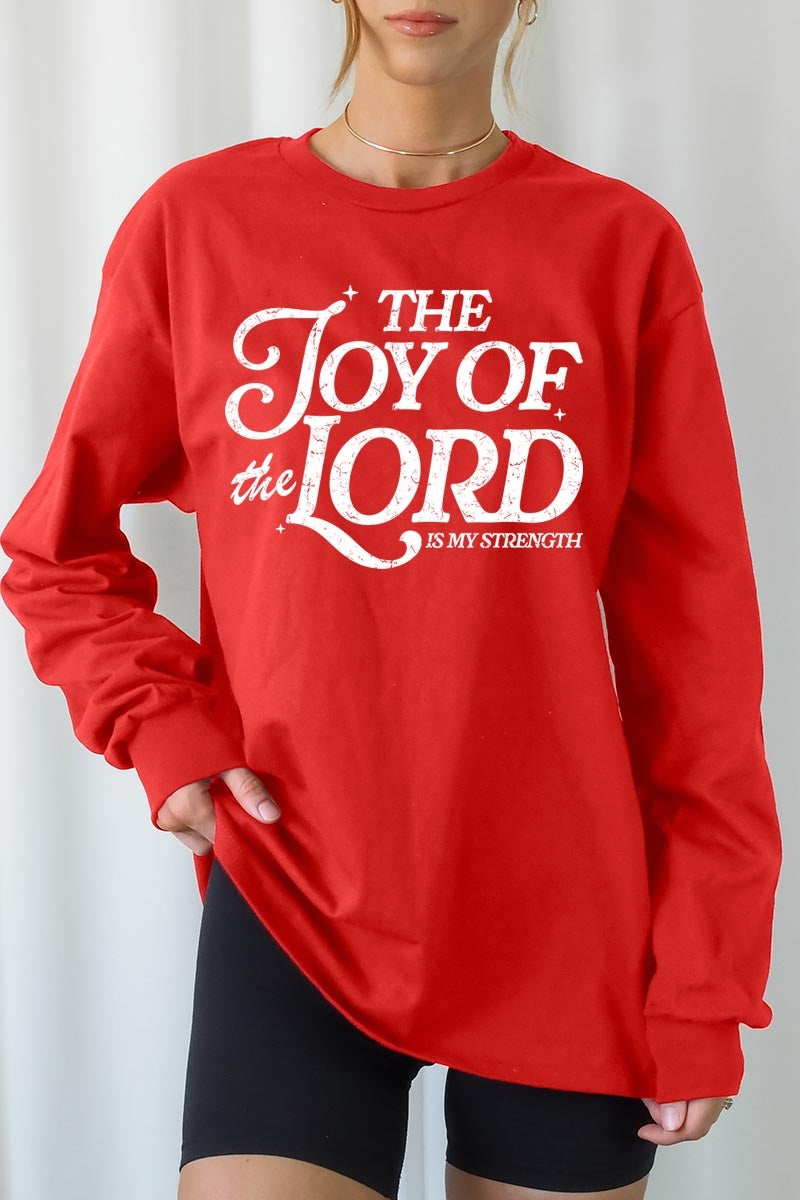 UL240-E3179 Joy of the Lord Graphic Long Sleeve Tee $13.75