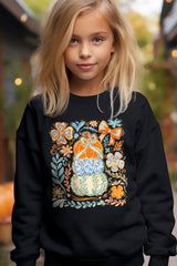 UL180B-E3153Z Floral Pumpkin Stack Kids Graphic Sweatshirt $20