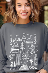 UL180P-E3188 Ski Doodle Graphic Plus Sweatshirt $25