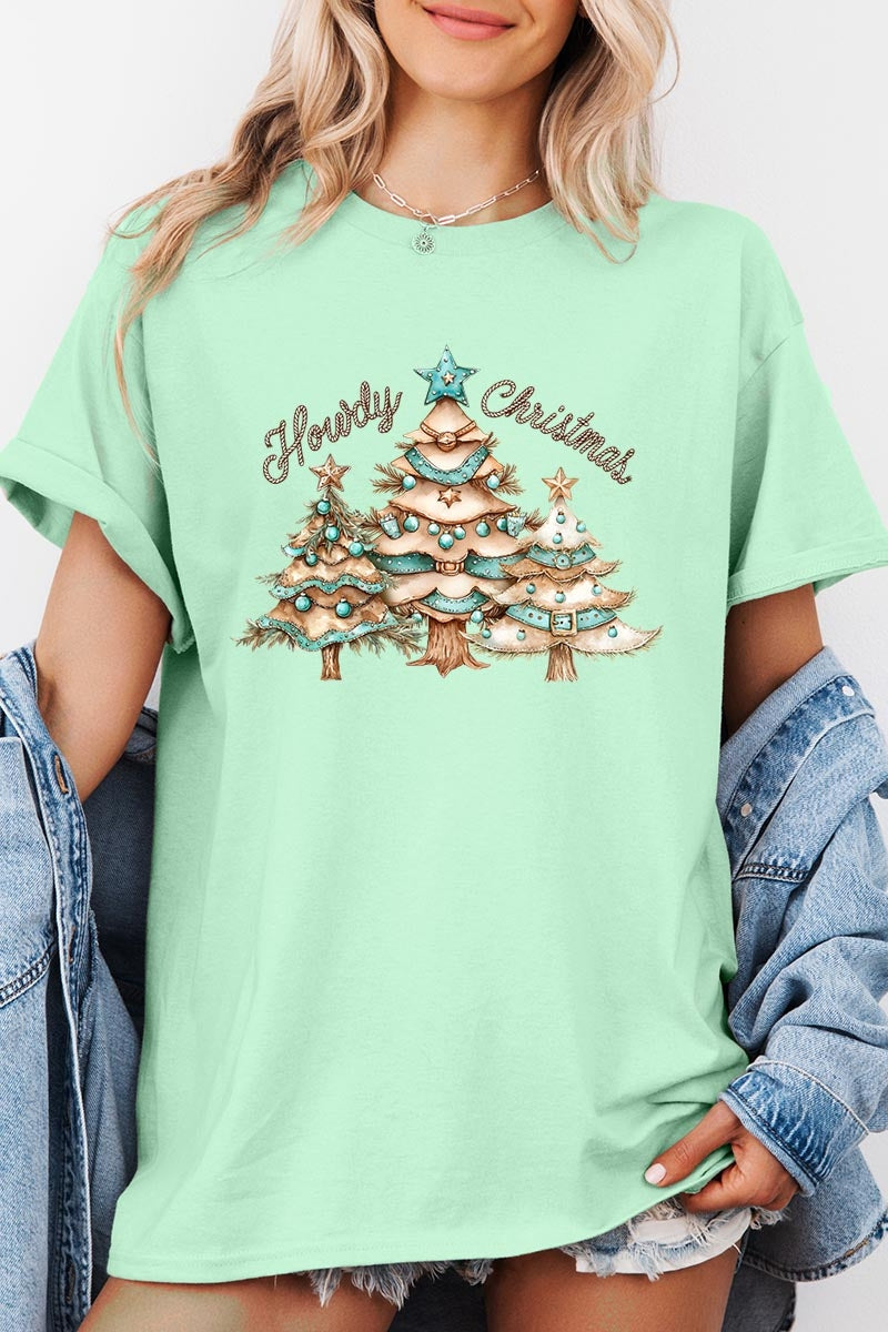 5000P-E3185 Howdy Christmas Graphic Plus Heavy Cotton Tee $12.75