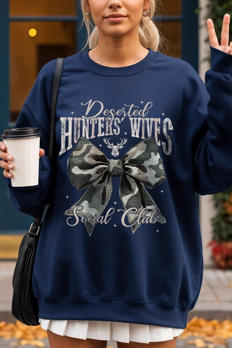 UL180-E3193 Hunters Wives Social Club Graphic Sweatshirt $20
